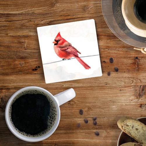 P. Graham Dunn Birds Of A Feather Collection Coaster - Cardinal