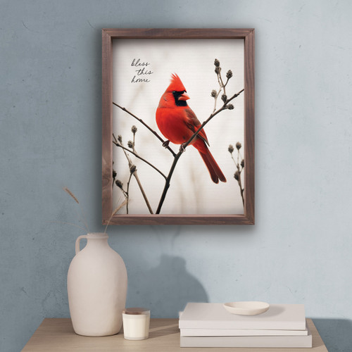 p. graham dunn Birds Of A Feather Collection Framed Linen Art - Bless This Home