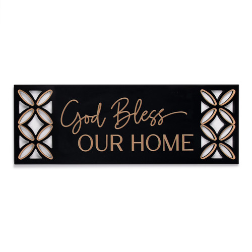 P. Graham Dunn Carved Black Collection - God Bless Our Home