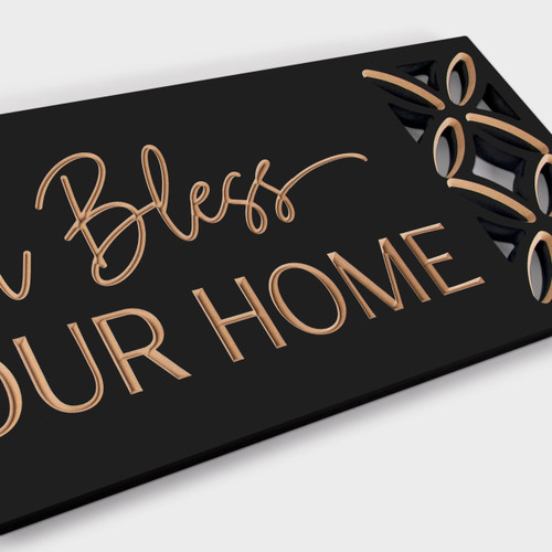 p. graham dunn Carved Black Collection - God Bless Our Home