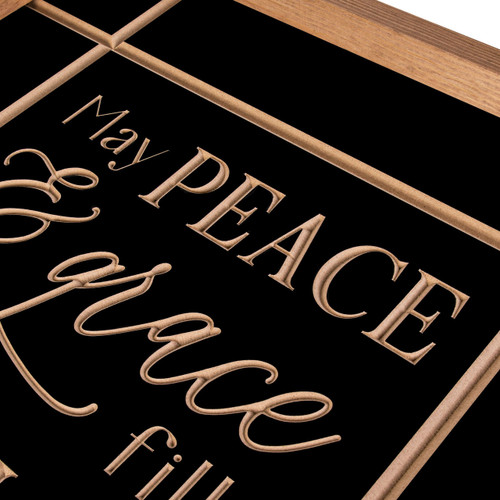 P. Graham Dunn Carved Black Collection - May Peace & Grace Fill This Place