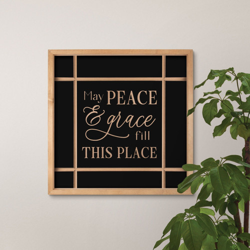 p. graham dunn Carved Black Collection - May Peace & Grace Fill This Place