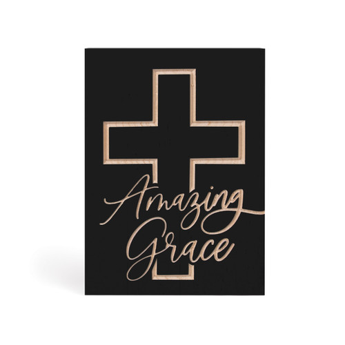 P. Graham Dunn Carved Black Collection Word Block - Amazing Grace