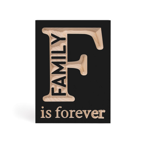 P. Graham Dunn Carved Black Collection Word Block - Family Is Forever
