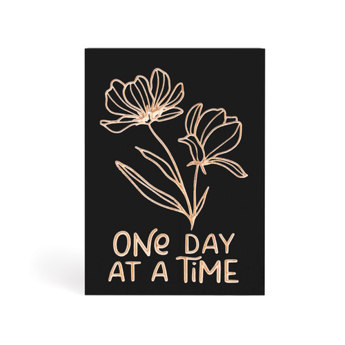 P. Graham Dunn Carved Black Collection Word Block - One Day At A Time