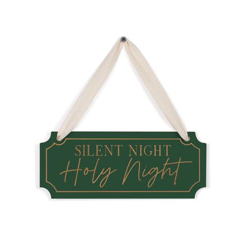 P. Graham Dunn Carved Christmas Collection Hanging Sign - Silent Night