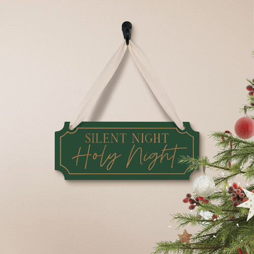 p. graham dunn Carved Christmas Collection Hanging Sign - Silent Night