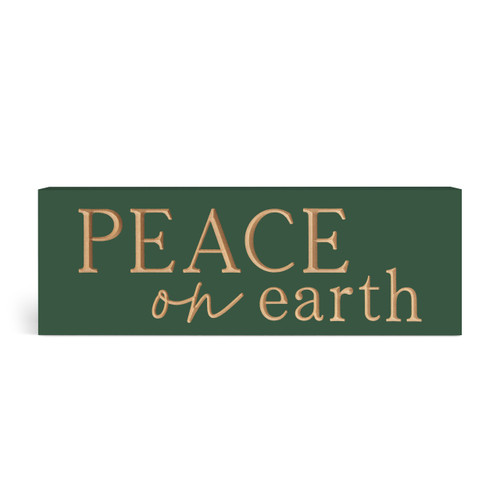 P. Graham Dunn Carved Christmas Collection Word Block - Peace On Earth
