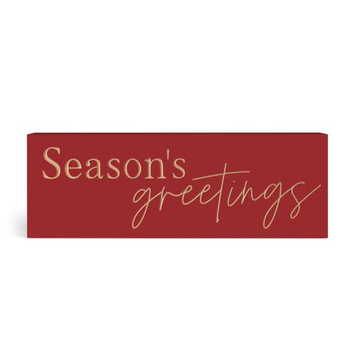 P. Graham Dunn Carved Christmas Collection Word Block - Season's Greetings