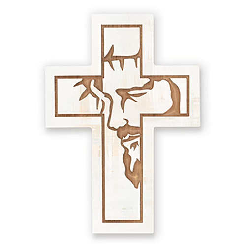 p. graham dunn Carved Cross Of Faith Collection - Jesus White Small