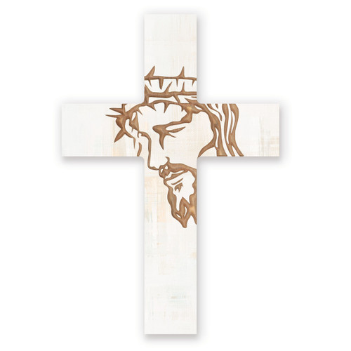 P. Graham Dunn Carved Cross Of Faith Collection White Cross - Jesus - Large