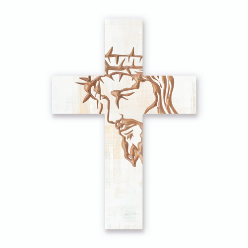 P. Graham Dunn Carved Cross Of Faith Collection White Cross - Jesus - Extra Large