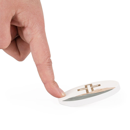 P. Graham Dunn Ceramic Car Coasters (Retail Pack) - Cross