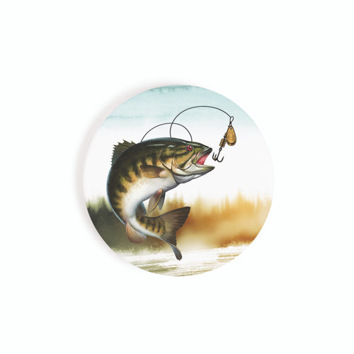 P. Graham Dunn Ceramic Car Coasters (Retail Pack) - Fishing