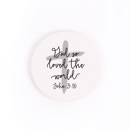 P. Graham Dunn Ceramic Car Coasters (Retail Pack) - God So Loved The World