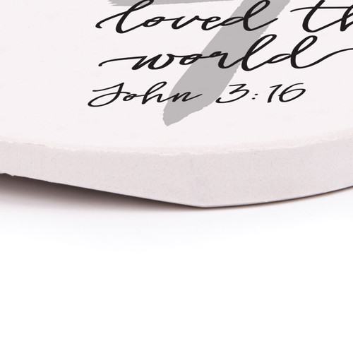 P. Graham Dunn Ceramic Car Coasters (Retail Pack) - God So Loved The World