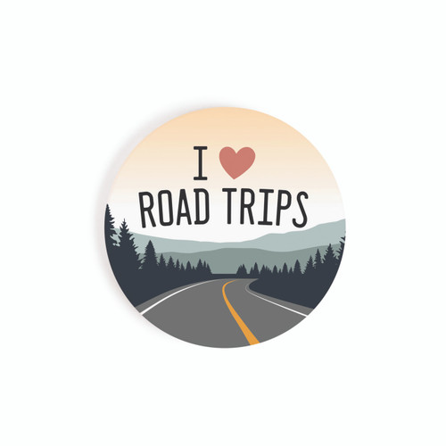 P. Graham Dunn Ceramic Car Coasters (Retail Pack) - I Love Road Trips