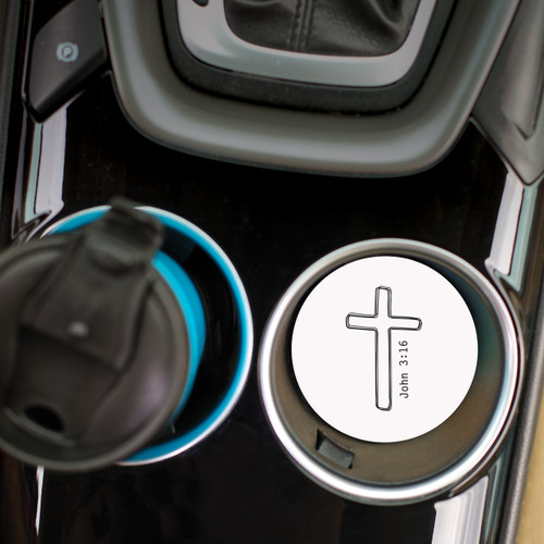 P. Graham Dunn Ceramic Car Coasters (Retail Pack) - John 3:16