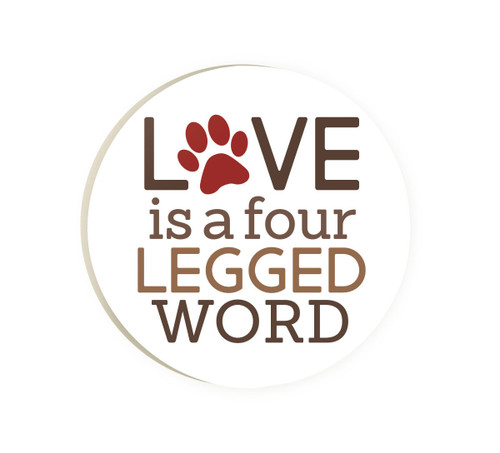 p. graham dunn Ceramic Car Coasters (Retail Pack) - Love Is A Four Legged Word