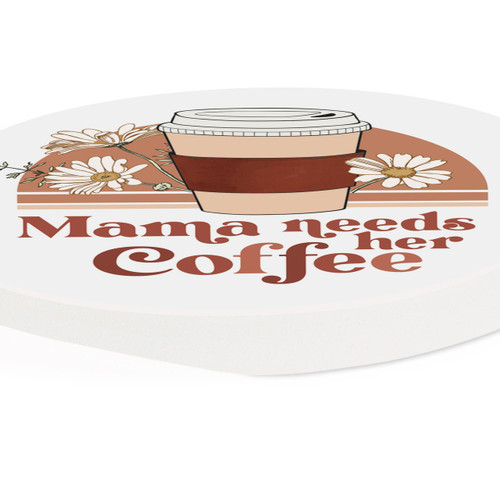 P. Graham Dunn Ceramic Car Coasters (Retail Pack) - Mama Needs Her Coffee