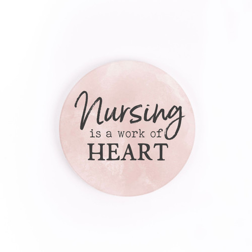 P. Graham Dunn Ceramic Car Coasters (Retail Pack) - Nursing Is A Work Of Heart