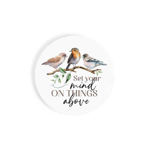 P. Graham Dunn Ceramic Car Coasters (Retail Pack) - Set Your Mind On Things Above