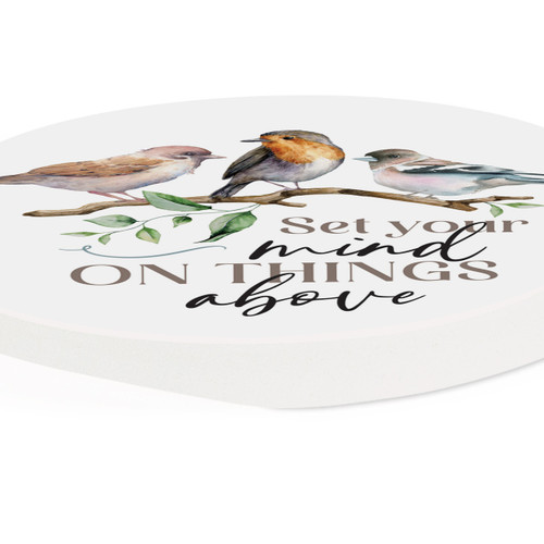 P. Graham Dunn Ceramic Car Coasters (Retail Pack) - Set Your Mind On Things Above