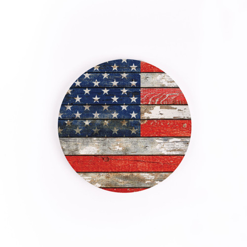 P. Graham Dunn Ceramic Car Coasters (Retail Pack) - USA Flag