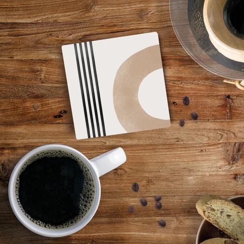 P. Graham Dunn Ceramic Coasters - Circle Line Abstract