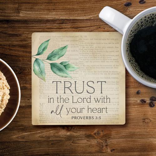 p. graham dunn Ceramic Coasters - Trust In The Lord With All Your Heart