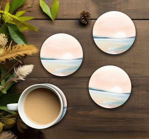 p. graham dunn Ceramic Round Coaster Set - Sunset - 4/pk