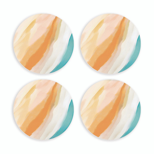 P. Graham Dunn Ceramic Round Coaster Set - Watercolors - 4/pk