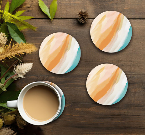 p. graham dunn Ceramic Round Coaster Set - Watercolors - 4/pk