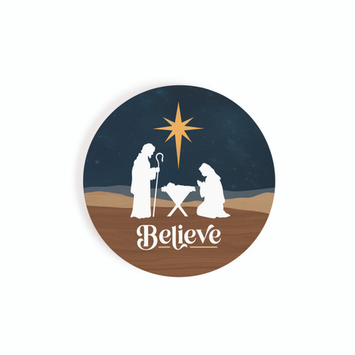 P. Graham Dunn Christmas Car Coasters (Retail Pack) - Believe