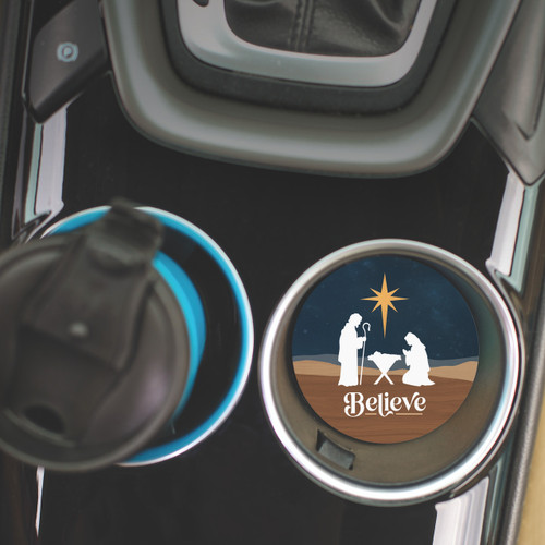 p. graham dunn Christmas Car Coasters (Retail Pack) - Believe