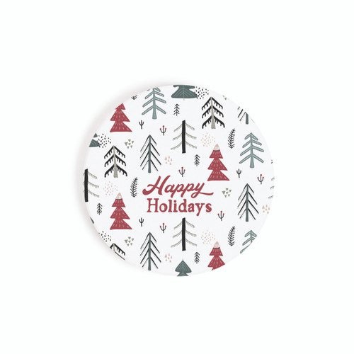 P. Graham Dunn Christmas Car Coasters (Retail Pack) - Happy