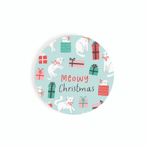 P. Graham Dunn Christmas Car Coasters (Retail Pack) - Meowy
