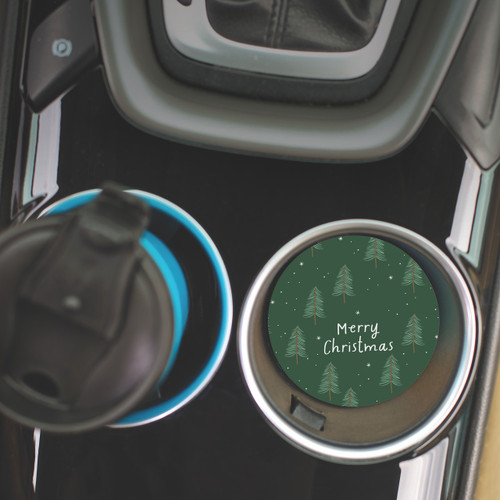 P. Graham Dunn Christmas Car Coasters (Retail Pack) - Merry Green