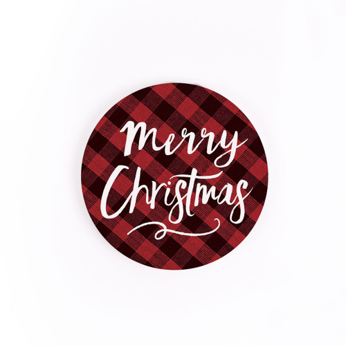 P. Graham Dunn Christmas Car Coasters (Retail Pack) - Merry Red Plaid