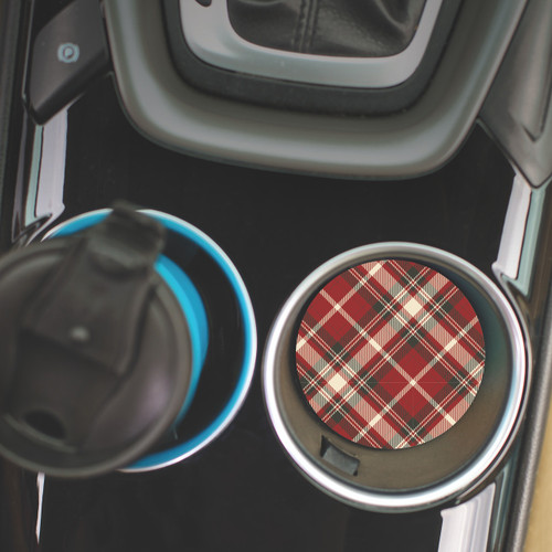 p. graham dunn Christmas Car Coasters (Retail Pack) - Red Plaid