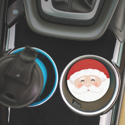 p. graham dunn Christmas Car Coasters (Retail Pack) - Santa