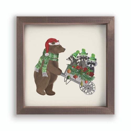 P. Graham Dunn Christmas Critters Collection Framed Art - Bear