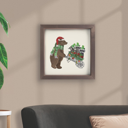 p. graham dunn Christmas Critters Collection Framed Art - Bear