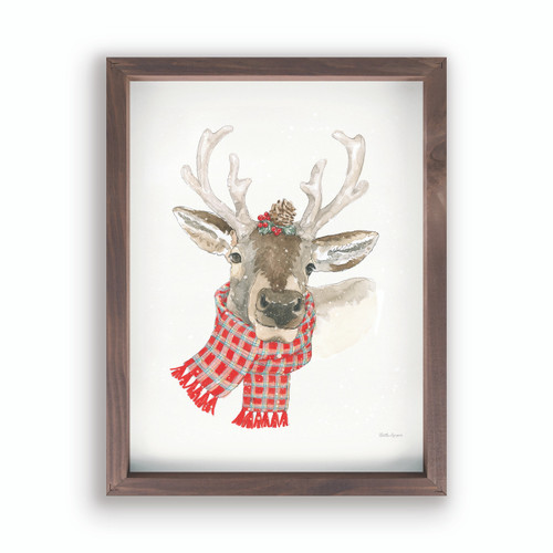 P. Graham Dunn Christmas Critters Collection Framed Art - Deer