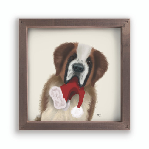 P. Graham Dunn Christmas Critters Collection Framed Art - Dog