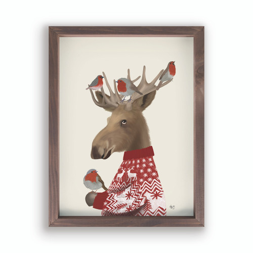 P. Graham Dunn Christmas Critters Collection Framed Art - Moose