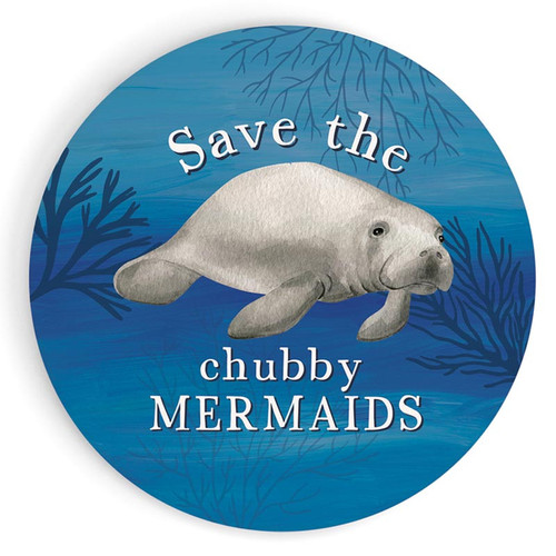 P. Graham Dunn Coastal Collection Car Coaster (Retail Pack) - Save The Chubby Mermaids