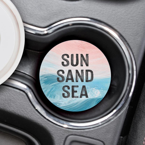 p. graham dunn Coastal Collection Car Coaster (Retail Pack) - Sun Sand Sea