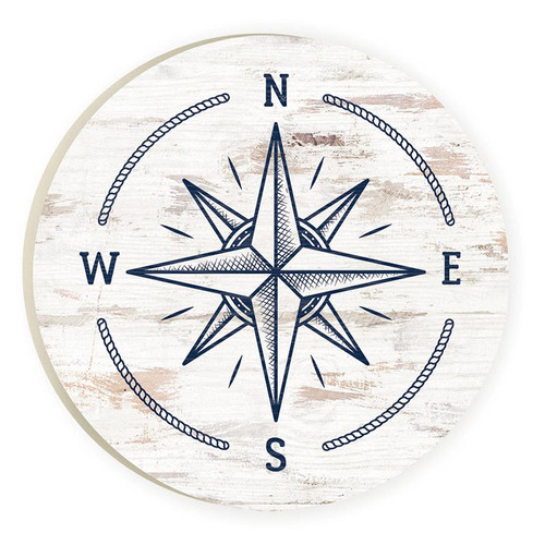 P. Graham Dunn Coastal Collection Car Coasters (Retail Pack) - Compass