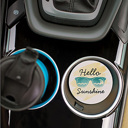 p. graham dunn Coastal Collection Car Coasters (Retail Pack) - Hello Sunshine